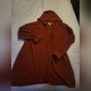 Long cardigan with hood